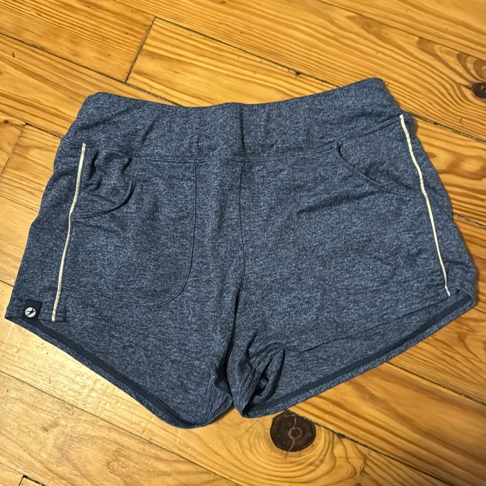 Oiselle women’s lux shorts, blue small